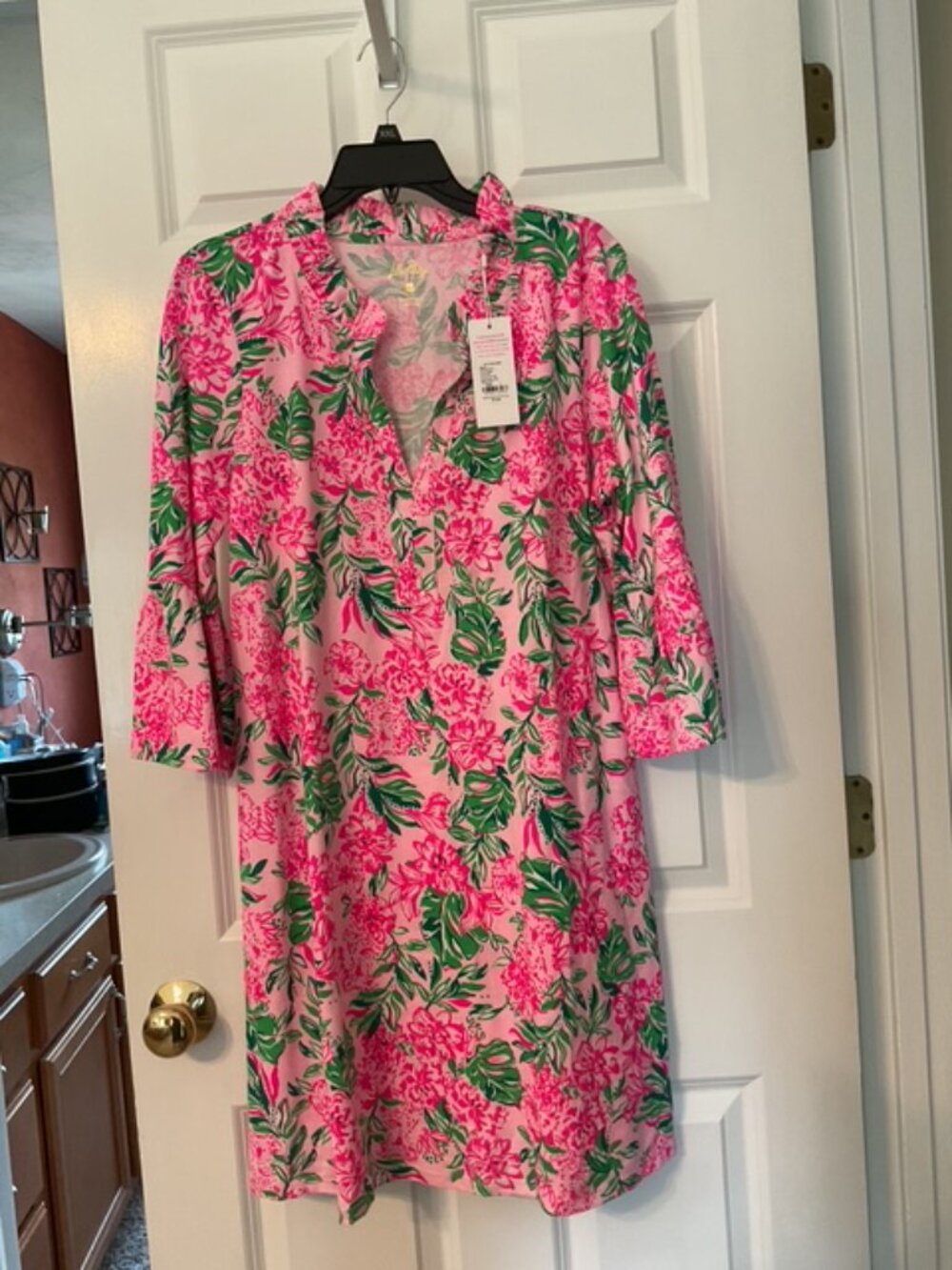 Lilly Pulitzer, Hayes Dress, Conch Shell Pink, size Large - Picture 3 of 4
